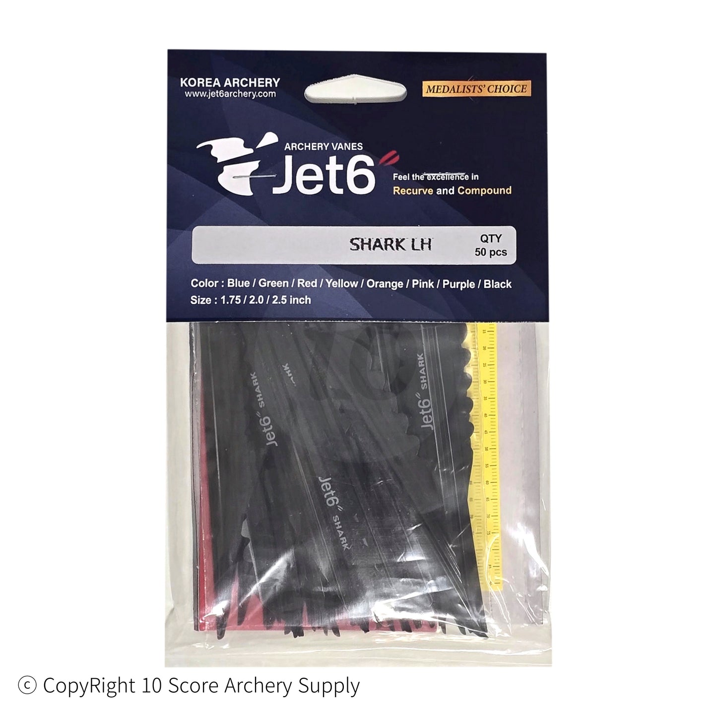 Jet6 Shark Vane 4.00" (Black) - 10 Score Archery Supply