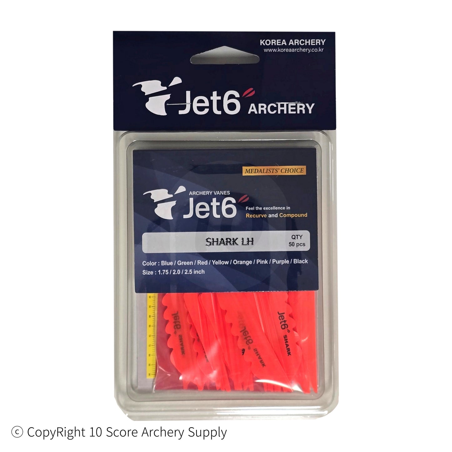 Jet6 Shark Vane 4.00" (Orange) - 10 Score Archery Supply