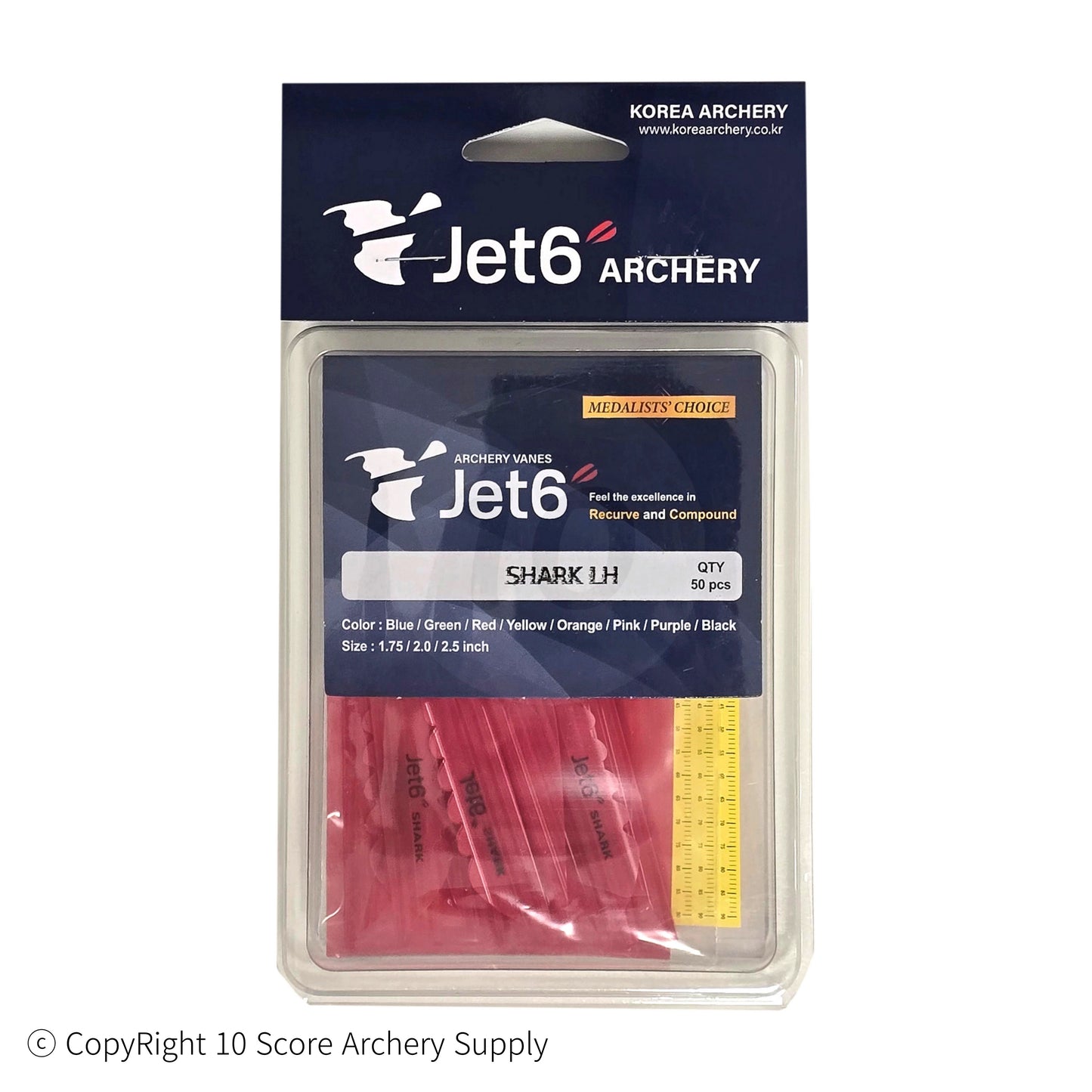 Jet6 Shark Vane 4.00" (Red) - 10 Score Archery Supply