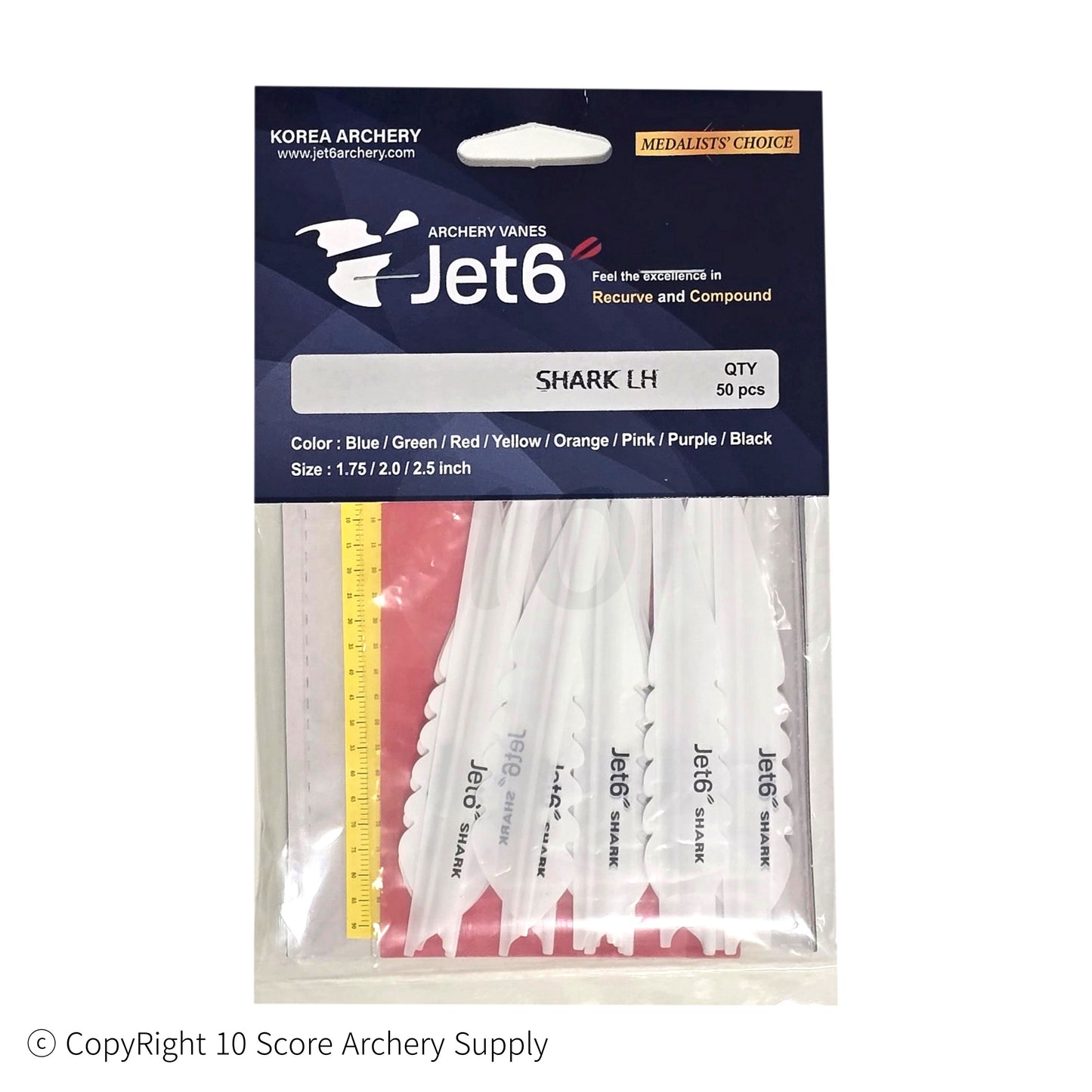 Jet6 Shark Vane 4.00" (White) - 10 Score Archery Supply