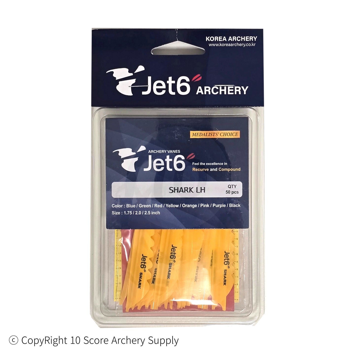 Jet6 Shark Vane 4.00" (Yellow) - 10 Score Archery Supply