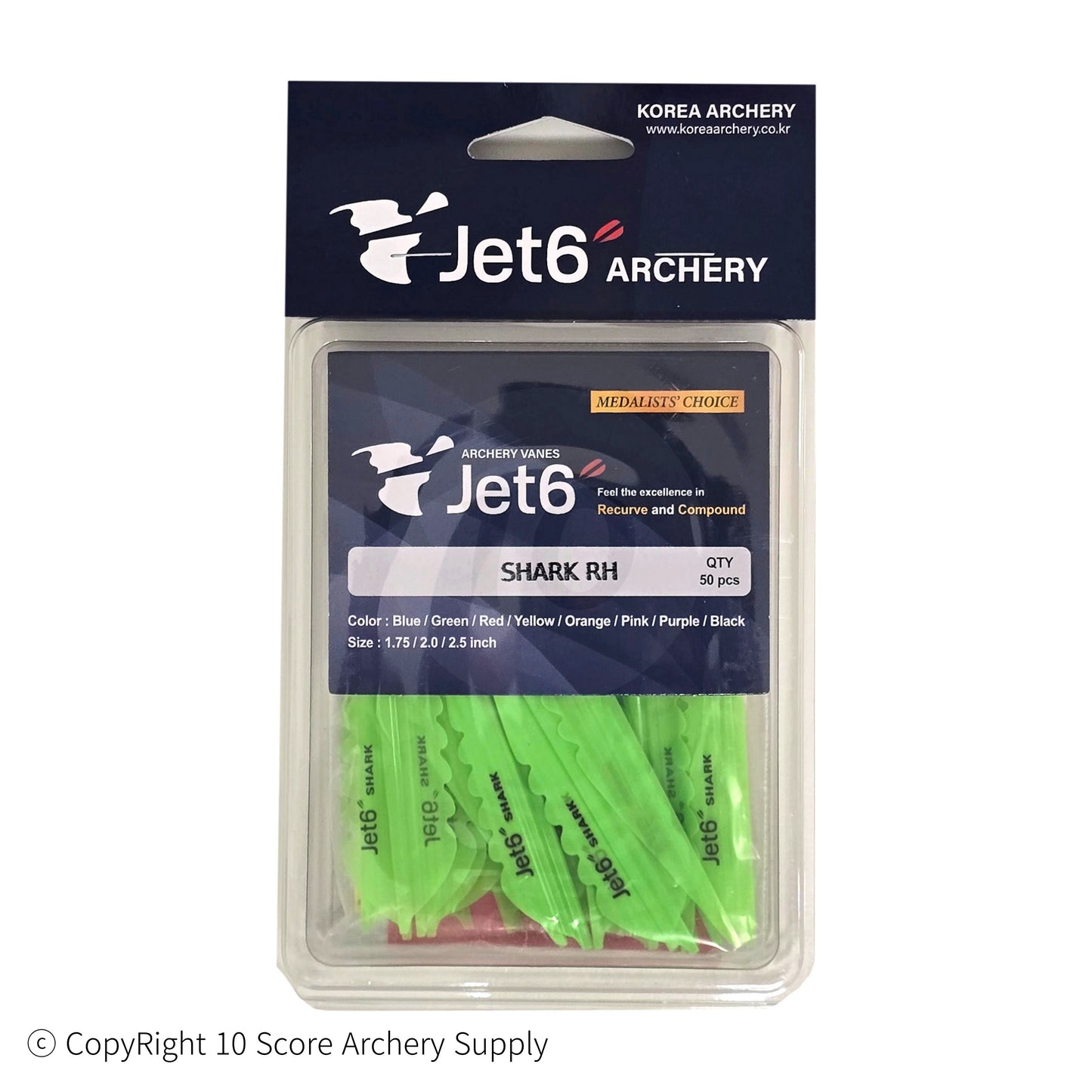 Jet6 Shark Vane 4.00" (Green) - 10 Score Archery Supply