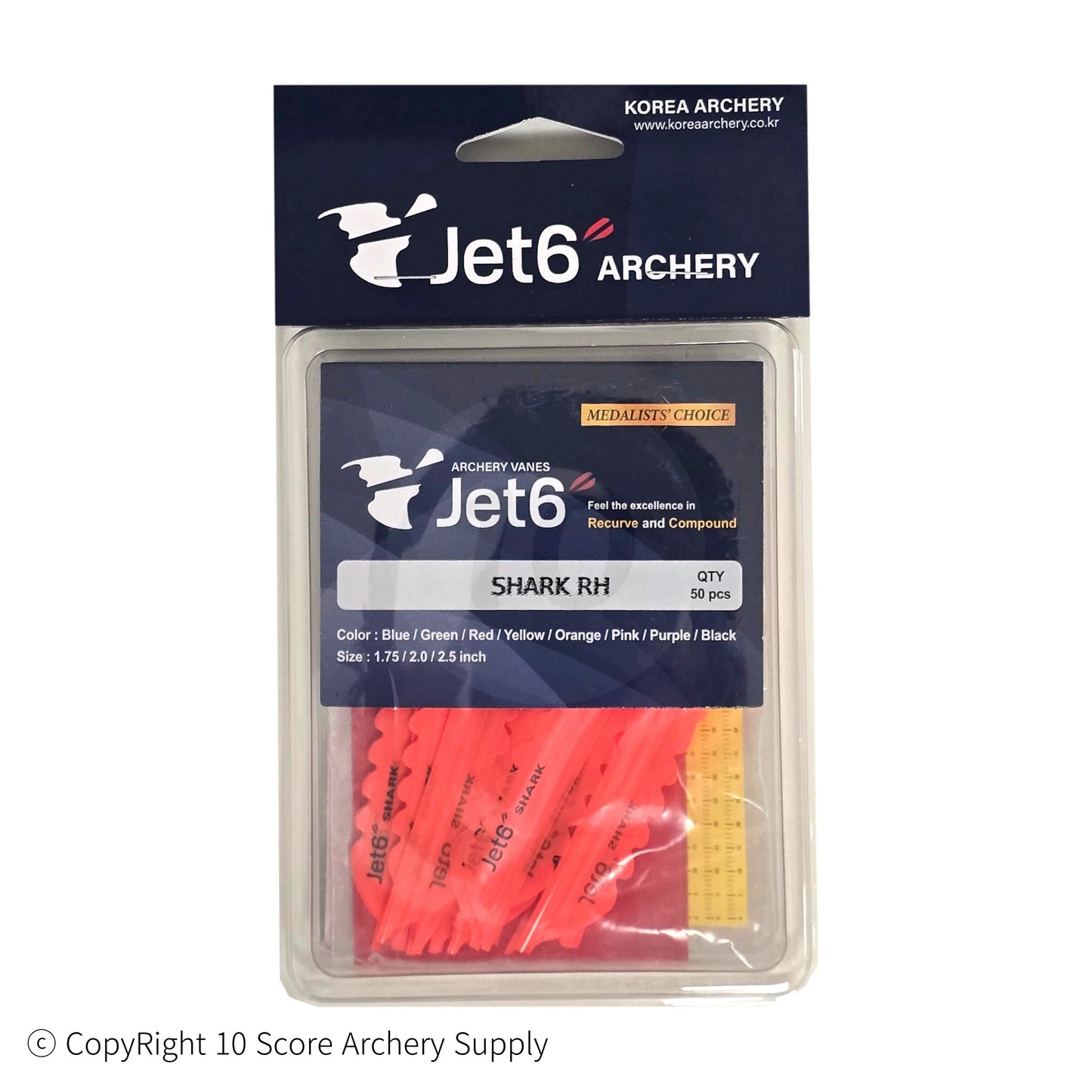Jet6 Shark Vane 4.00" (Orange) - 10 Score Archery Supply