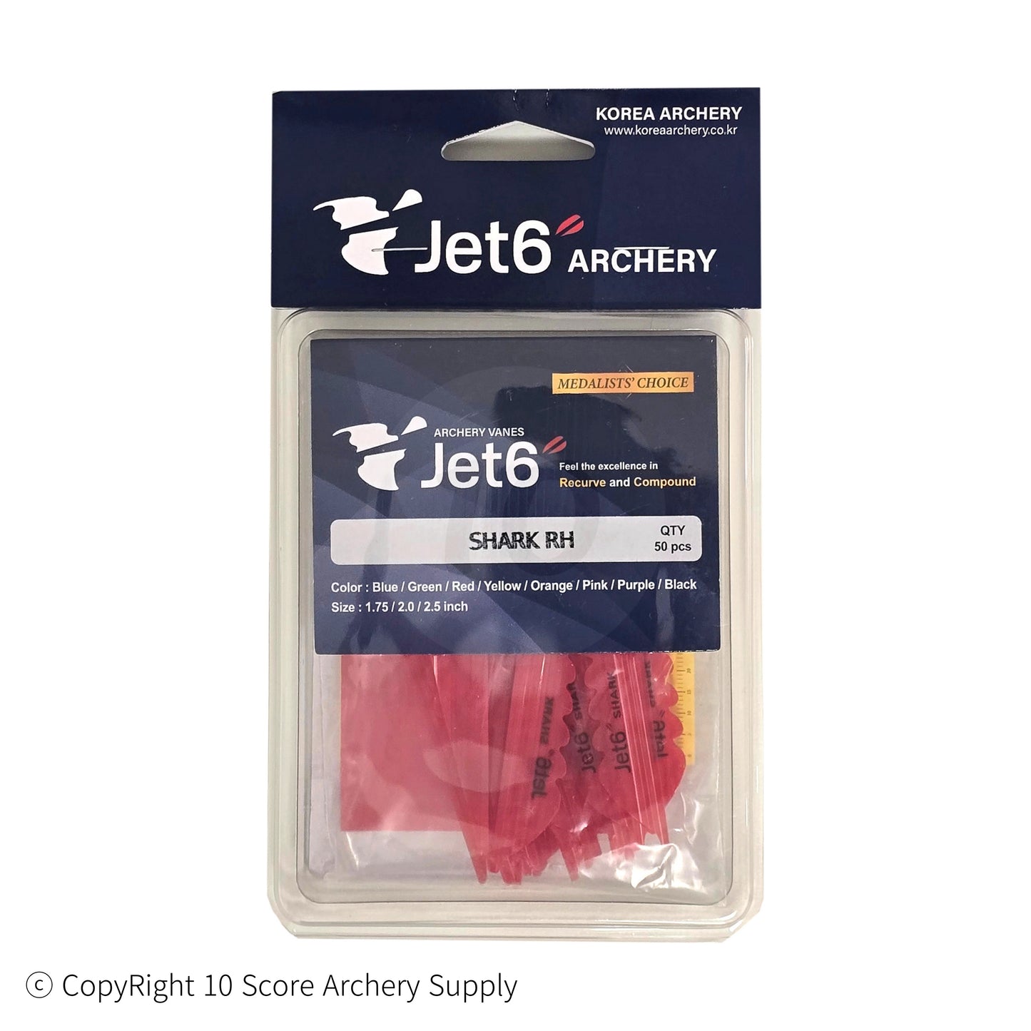 Jet6 Shark Vane 4.00" (Red) - 10 Score Archery Supply