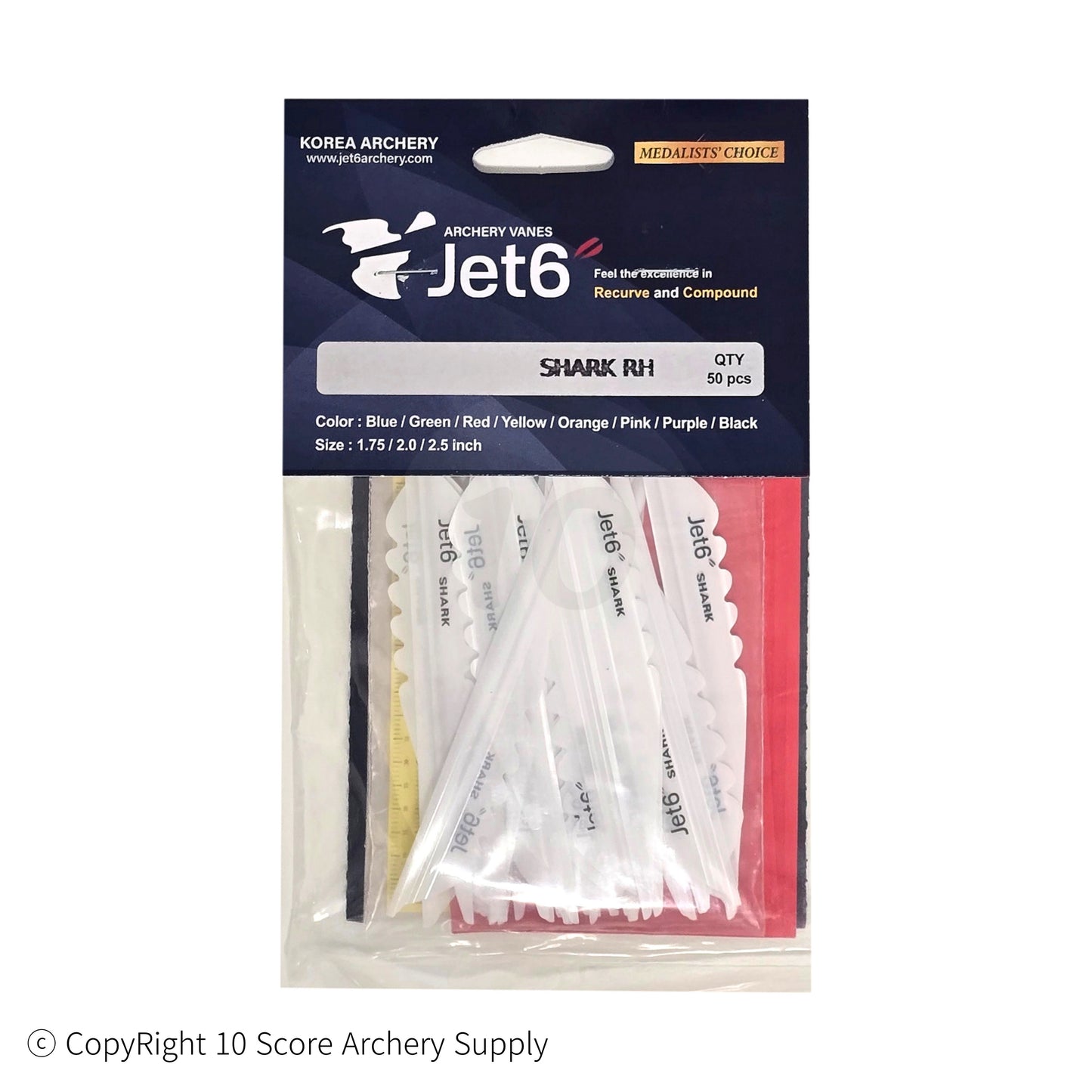 Jet6 Shark Vane 4.00" (White) - 10 Score Archery Supply