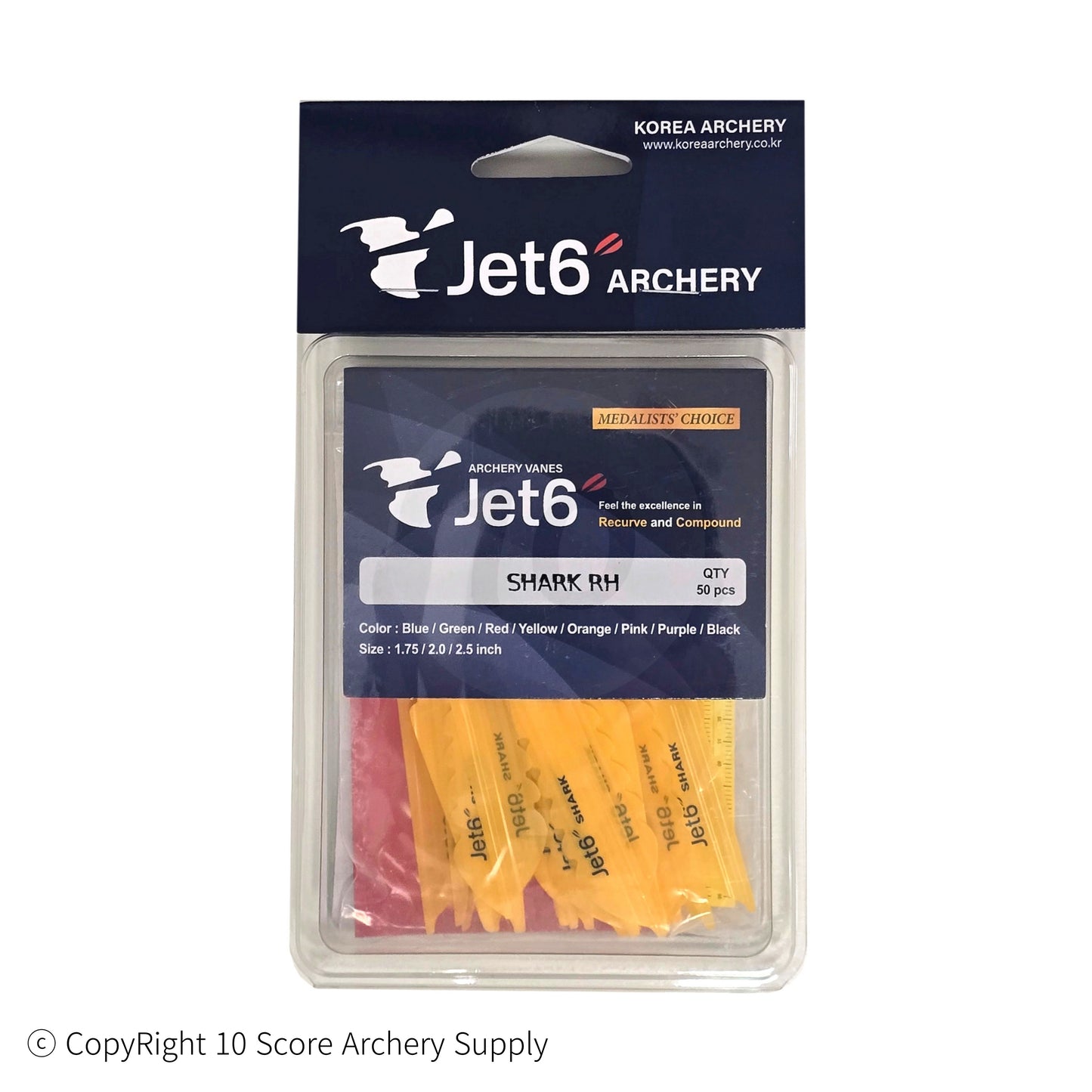 Jet6 Shark Vane 4.00" (Yellow) - 10 Score Archery Supply