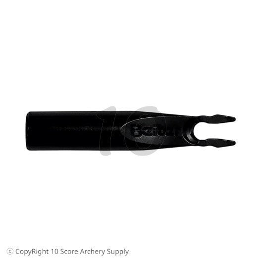 10 Score Archery Supply black Beiter 5.2/1 asymmetric out nock for archery arrows, glueless installation.