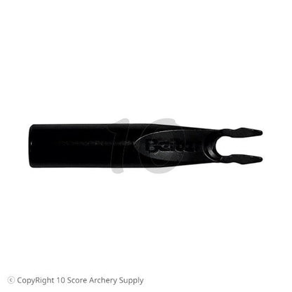 10 Score Archery Supply black Beiter 5.2/1 asymmetric out nock for archery arrows, glueless installation.