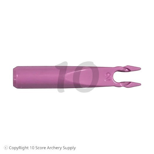 10 Score Archery Supply pink Beiter 5.48/1 Out Nock, asymmetric design for glueless installation.