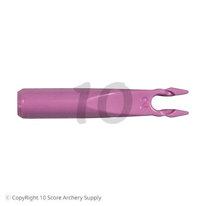 10 Score Archery Supply pink Beiter 5.48/1 Out Nock, asymmetric design for glueless installation.