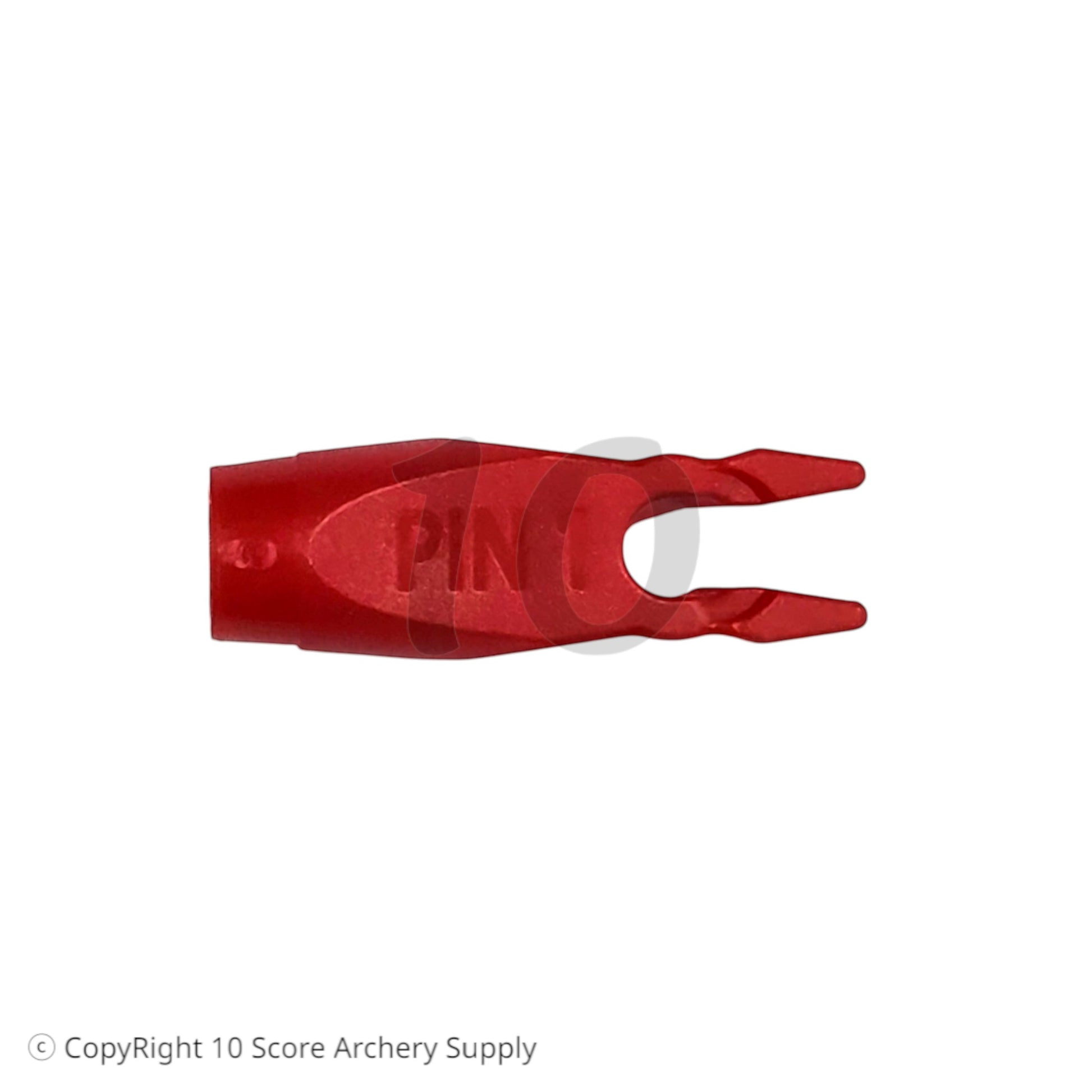 10 Score Archery Supply red Beiter Asymmetric #1 Pin Nock for recurve bows, made in Germany.