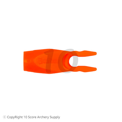 10 Score Archery Supply orange Beiter Asymmetric #1 pin nock for recurve bows. Patented design.